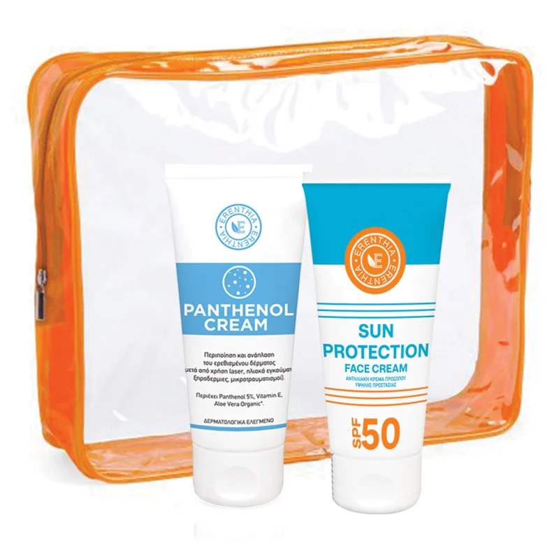 Summer Set no.1 - Aντηλιακή Κρέμα Προσώπου 50 SPF (50ml) + Κρέμα σώματος Panthenol (50ml) με ΔΩΡΟ νεσεσέρ