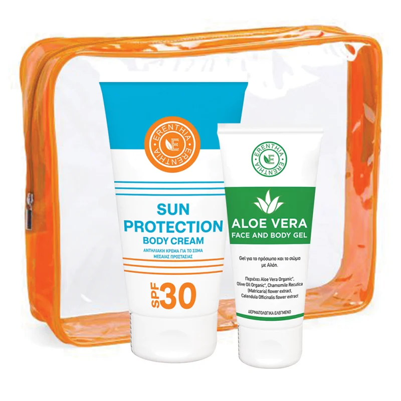 Summer set no. 2 - Αντηλιακό Γαλάκτωμα Σώματος 30 SPF (150ml) + Aloe Vera Face and Body Gel (50ml) με ΔΩΡΟ νεσεσέρ