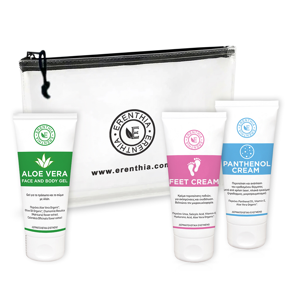Summer Set no.6 Aloe Vera Face & Body Gel (50ml) + Feet Cream (50ml) + Panthenol Cream (50ml) με ΔΩΡΟ νεσεσέρ
