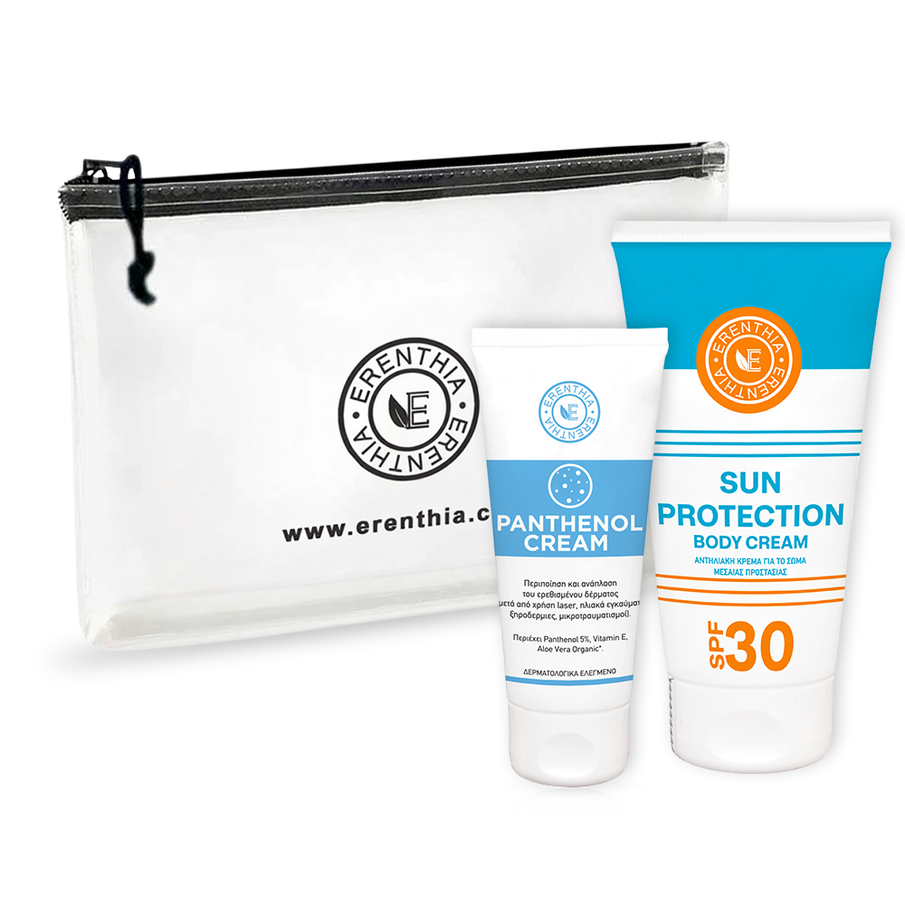 Summer Set no.7 Aντηλιακό Γαλάκτωμα Σώματος 30 SPF (150ml) + Κρέμα σώματος Panthenol (50ml) με ΔΩΡΟ νεσεσέρ