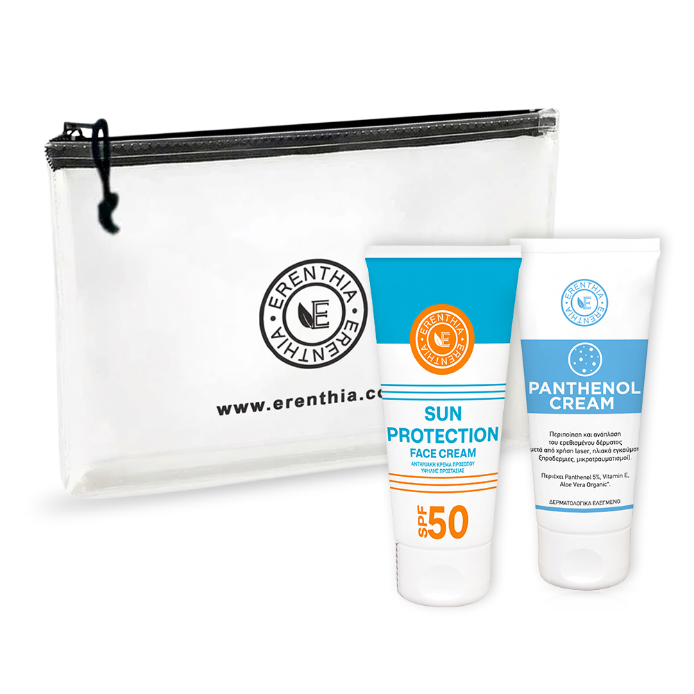 Summer Set no.8 Aντηλιακή Κρέμα Προσώπου 50 SPF (50ml) + Κρέμα σώματος Panthenol (50ml) με ΔΩΡΟ νεσεσέρ